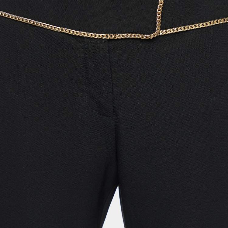 Pre Owned Givenchy Black Wool Chain Detail Pants L