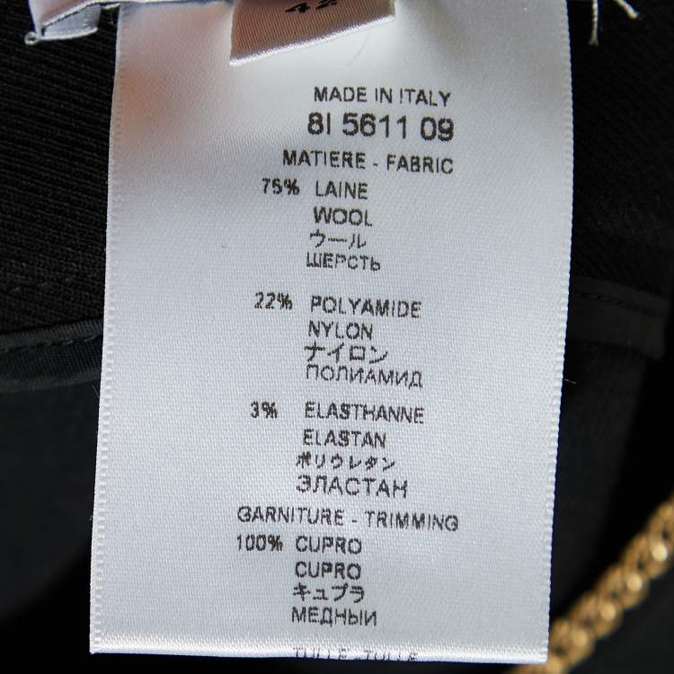 Pre Owned Givenchy Black Wool Chain Detail Pants L