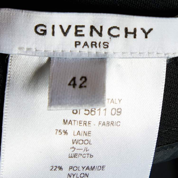 Pre Owned Givenchy Black Wool Chain Detail Pants L