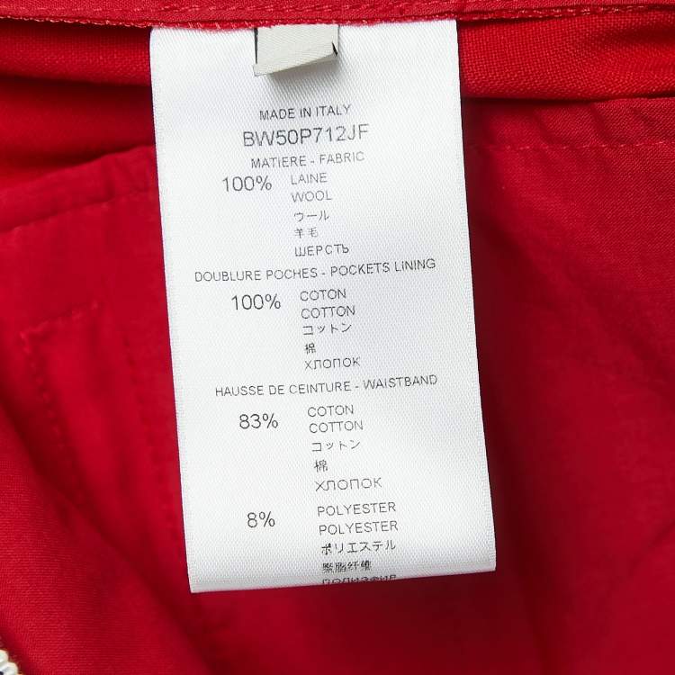 Pre Owned Givenchy Red Wool Tailored Trousers S