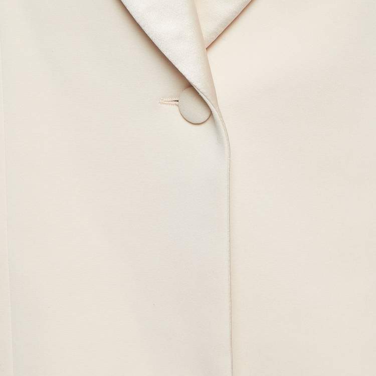 Pre Owned Givenchy Light Pink Cotton Blend Satin Trim Sleeveless Long Blazer M