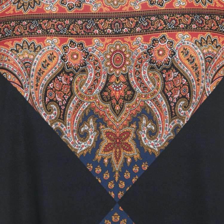 Pre Owned Givenchy Multicolor Paisley Print Jersey Cold Shoulder Tunic M
