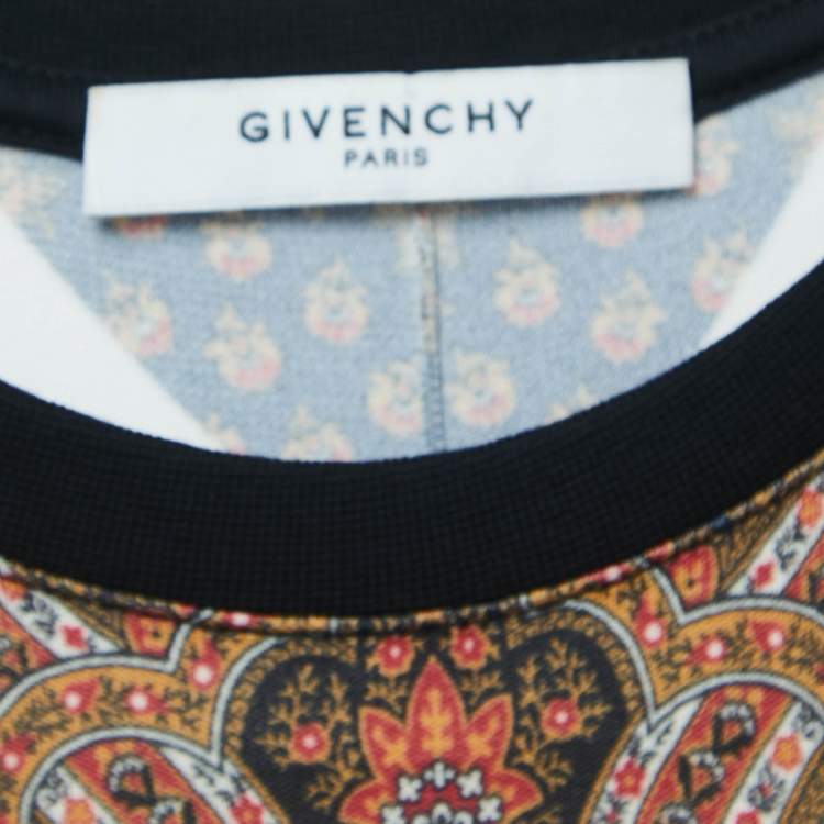 Pre Owned Givenchy Multicolor Paisley Print Jersey Cold Shoulder Tunic M
