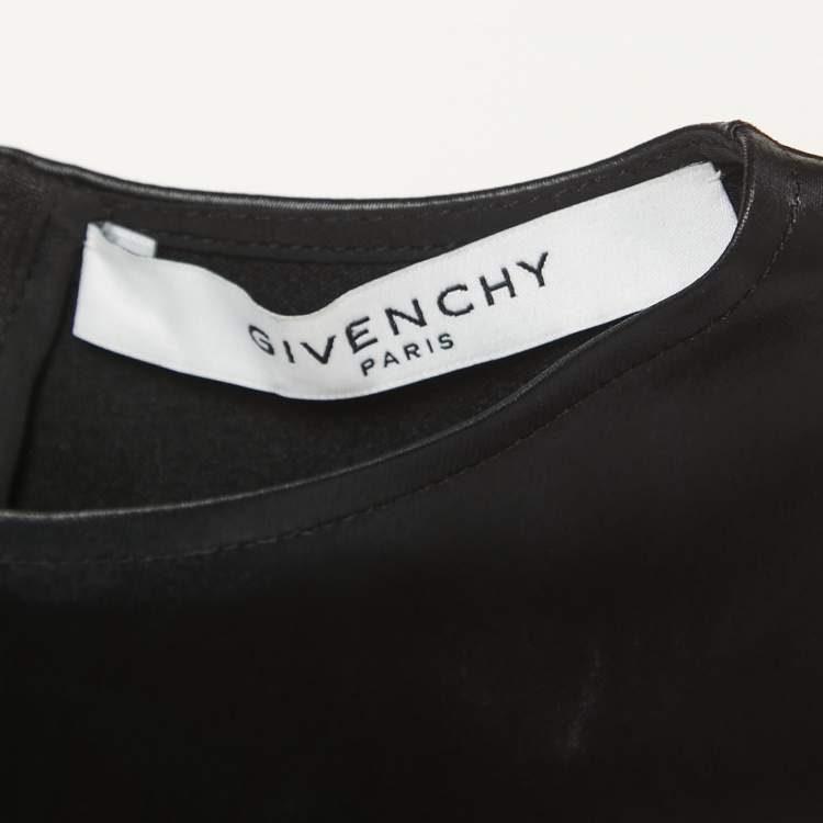 Pre Owned Givenchy Black Faux Leather Sleeveless Top S