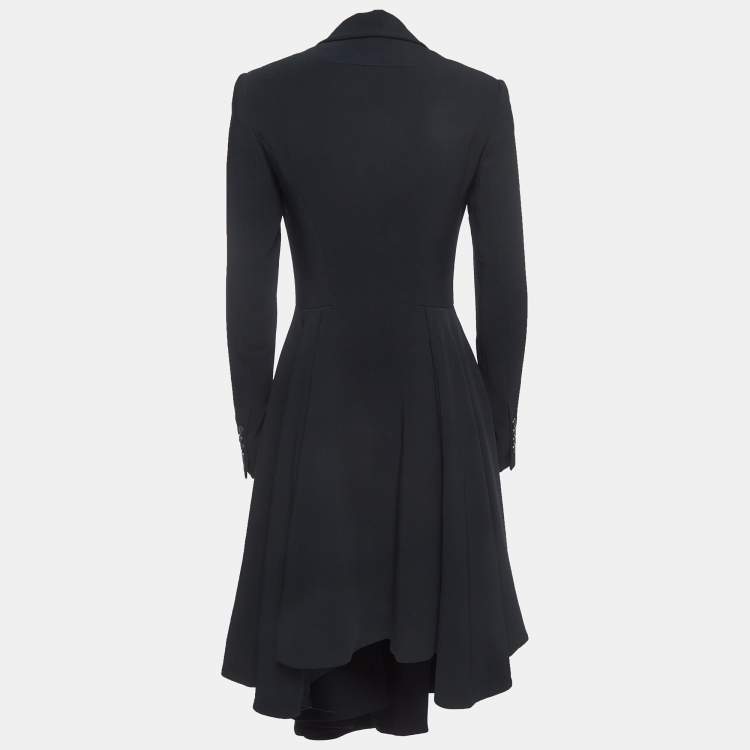 Pre Owned Givenchy Black Crepe Double Breasted Flared Mid-Length Coat M
