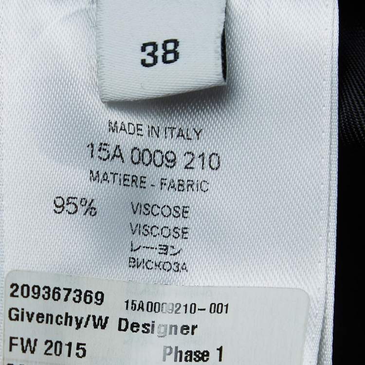 Pre Owned Givenchy Black Crepe Double Breasted Flared Mid-Length Coat M