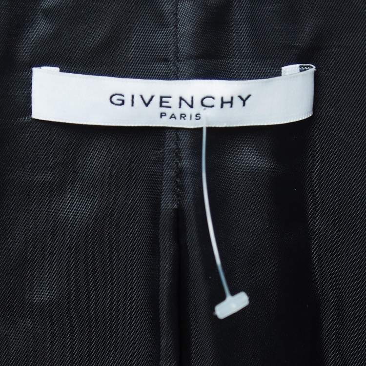 Pre Owned Givenchy Black Crepe Double Breasted Flared Mid-Length Coat M