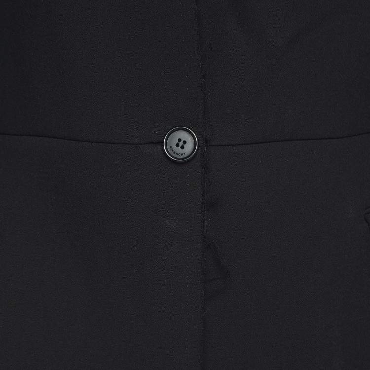 Pre Owned Givenchy Black Wool Single Breasted Tiered Mid-Length Coat L