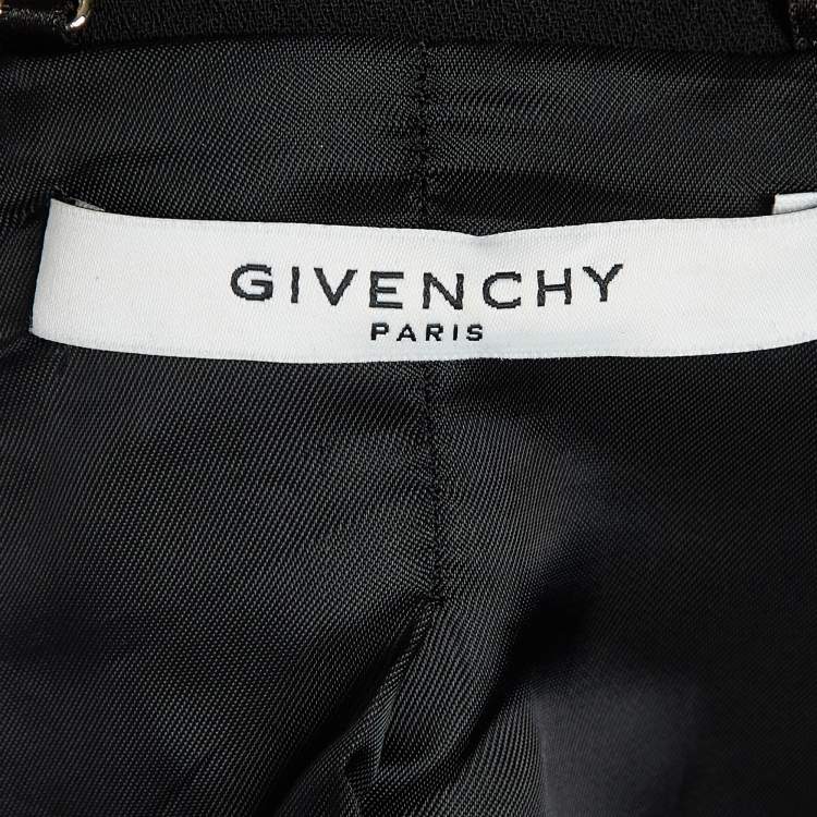 Pre Owned Givenchy Black Wool Single Breasted Tiered Mid-Length Coat L