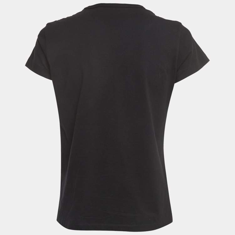 Pre Owned Givenchy Black Vintage Logo Print Cotton Short Sleeve T-Shirt XS