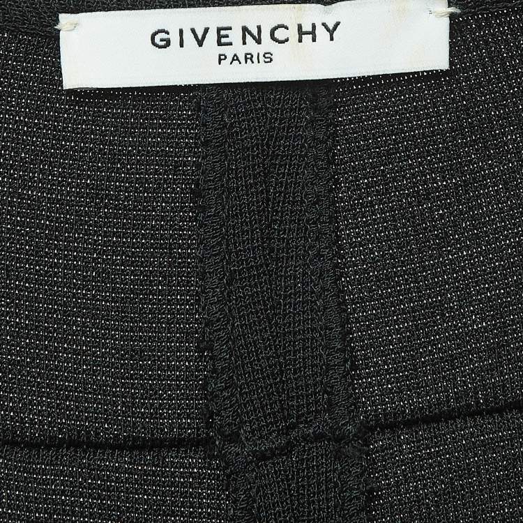 Pre Owned Givenchy Black Knit Zipper Detail Bodycon Dress L