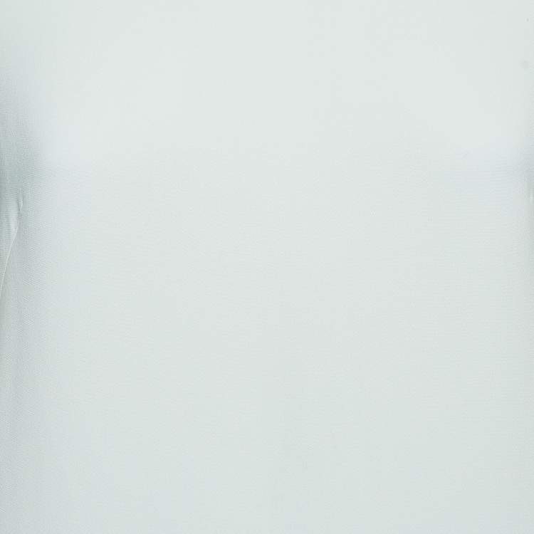 Pre Owned Givenchy White Crepe Cape Sleeve Detail Shift Dress M