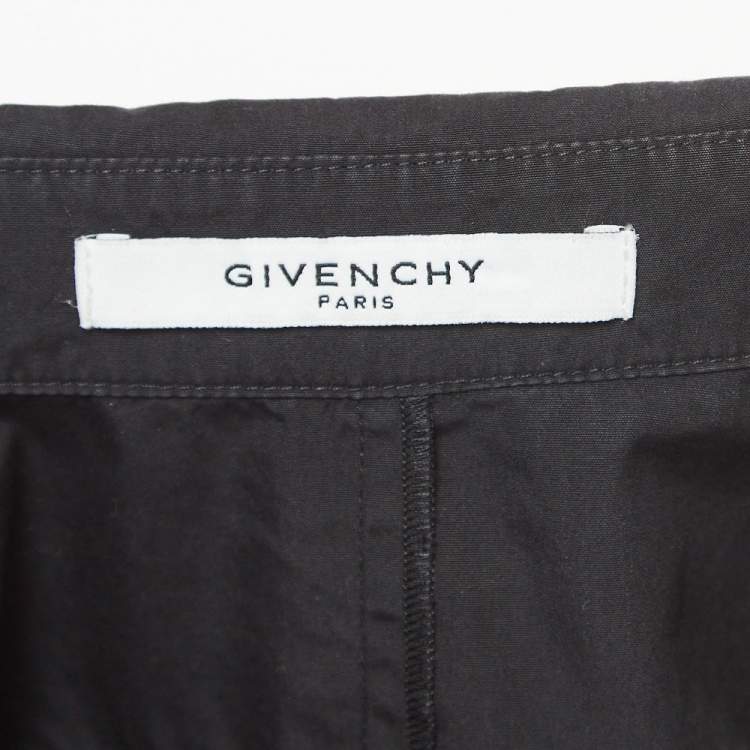 Pre Owned Givenchy Black Cotton Butterfly Patch Collar Button Front Shirt M