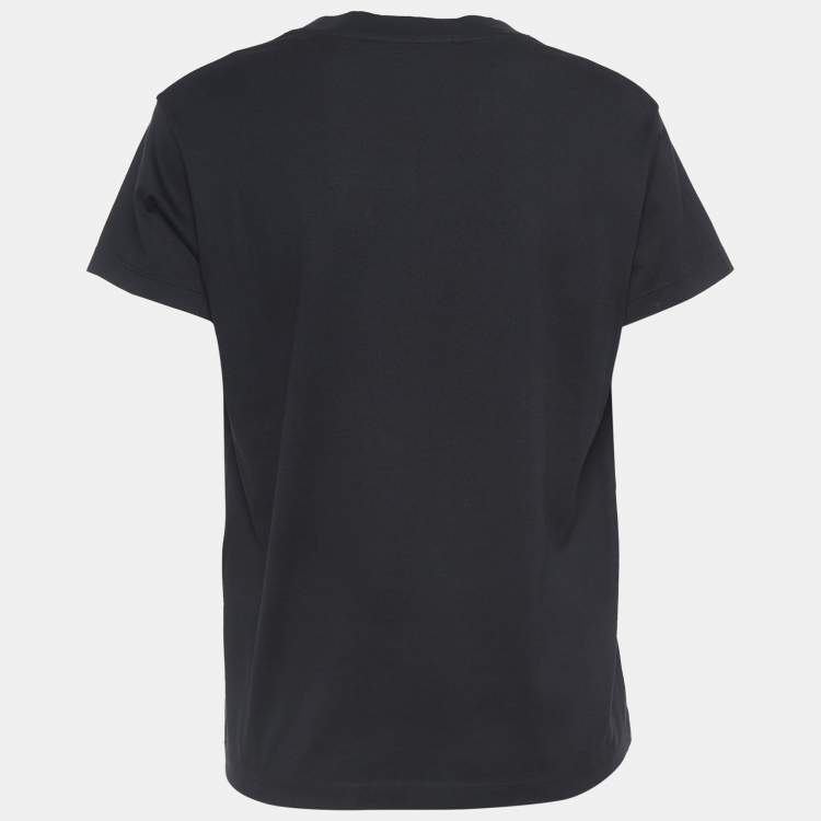 Pre Owned Givenchy Black Blurred Logo Print Half Sleeve T-Shirt L