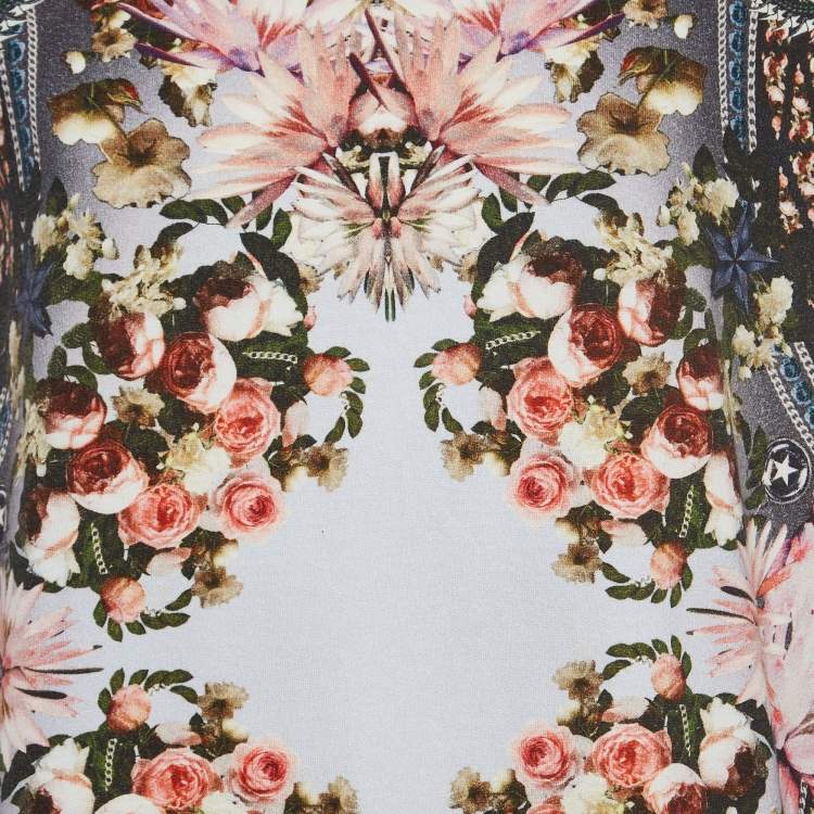 Pre Owned Givenchy Multicolor Roses and Birds of Paradise Cotton Knit Sweatshirt S