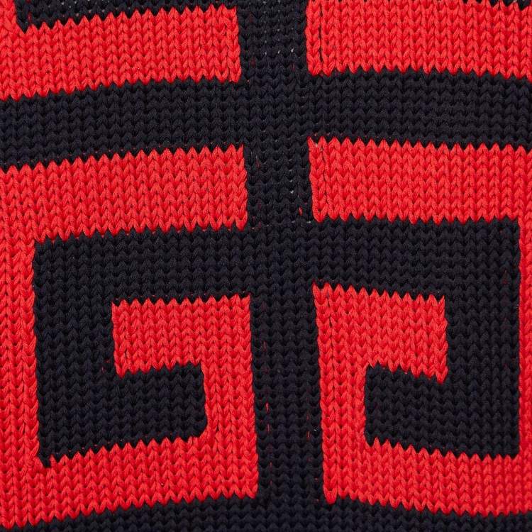 Pre Owned Givenchy Navy Blue 4G Logo Cotton Knit Crew Neck Jumper S