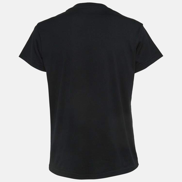 Pre Owned Givenchy Black Cracked Logo Print Cotton Jersey T-Shirt M