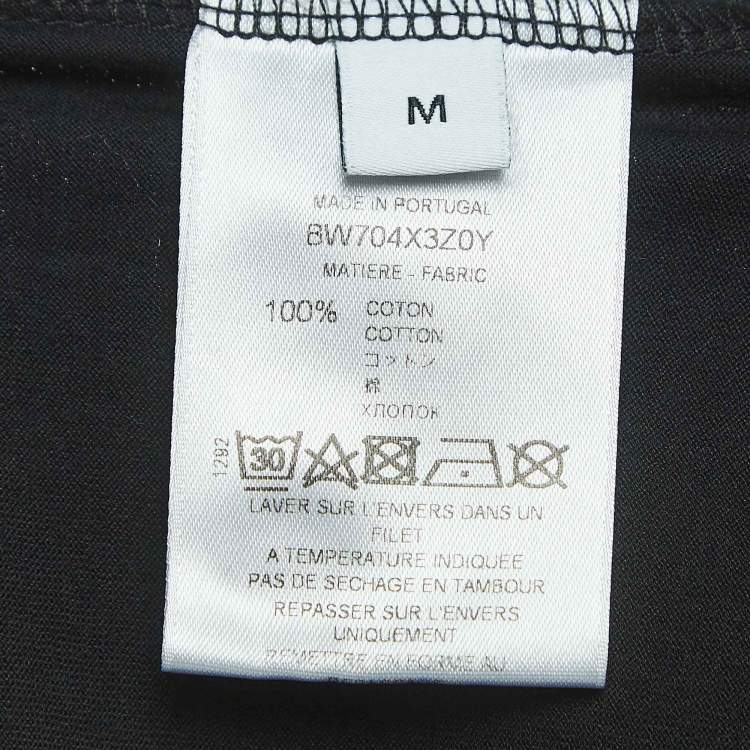 Pre Owned Givenchy Black Cracked Logo Print Cotton Jersey T-Shirt M