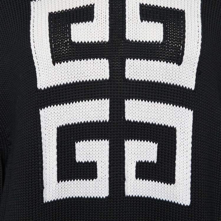 Pre Owned Givenchy Black 4G Logo Cotton Knit Crew Neck Jumper M