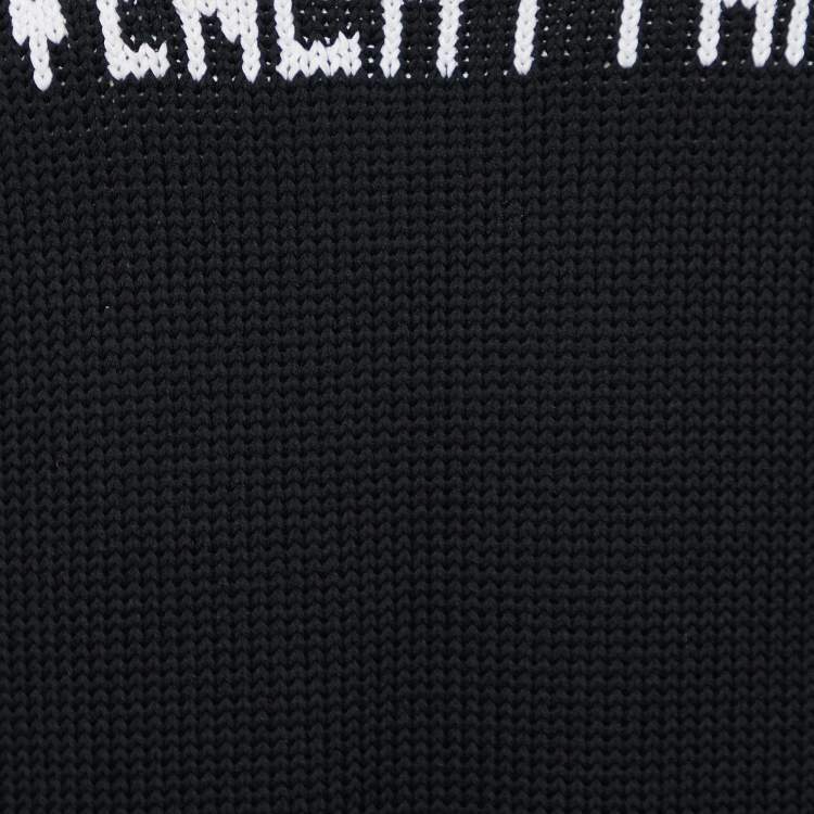 Pre Owned Givenchy Black 4G Logo Cotton Knit Crew Neck Jumper M