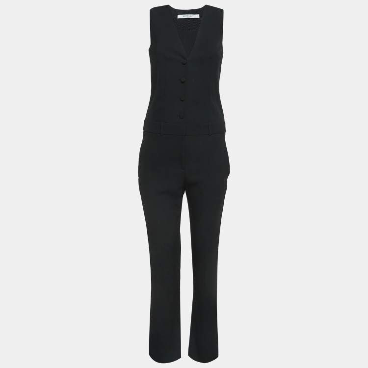 Givenchy Black Crepe Buttoned Sleeveless Jumpsuit S Givenchy The Luxury Closet