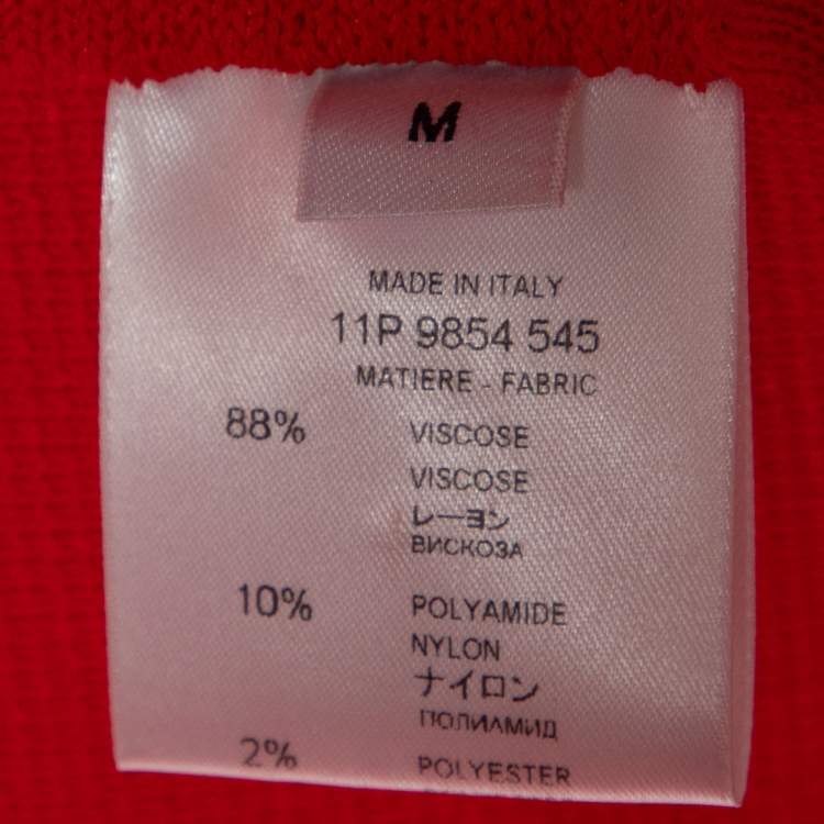 Pre Owned Givenchy Red Knit Sleeveless Open Front Top M