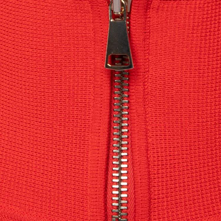 Pre Owned Givenchy Red Knit Sleeveless Open Front Top M