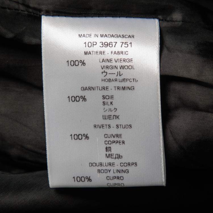 Pre Owned Givenchy Black Wool Studded Button Front Blazer M