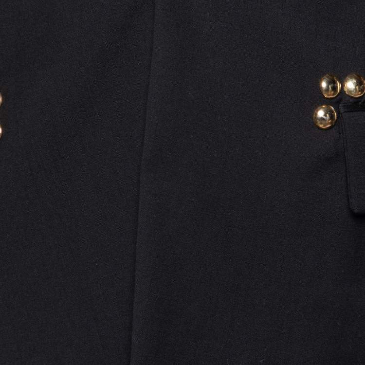 Pre Owned Givenchy Black Wool Studded Button Front Blazer M