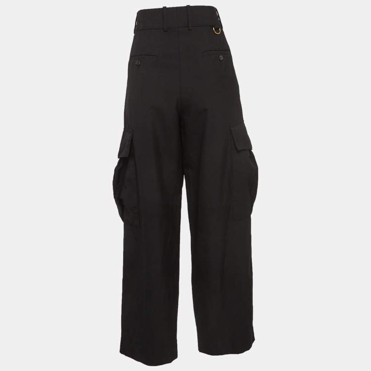 Pre Owned Givenchy Black Wool Tapered Cargo Pants M
