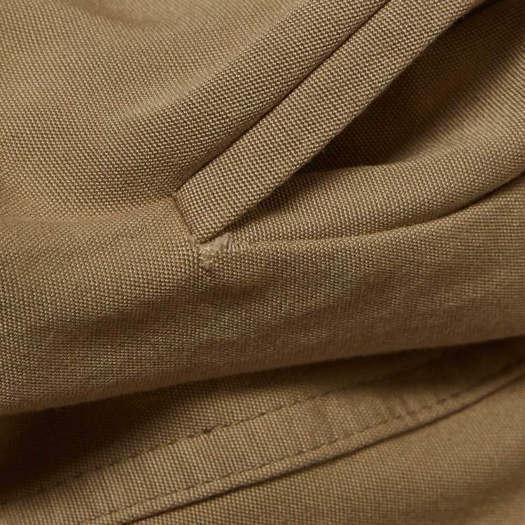 Pre Owned Givenchy Green Crepe High-Waisted Tapered Military Trousers S