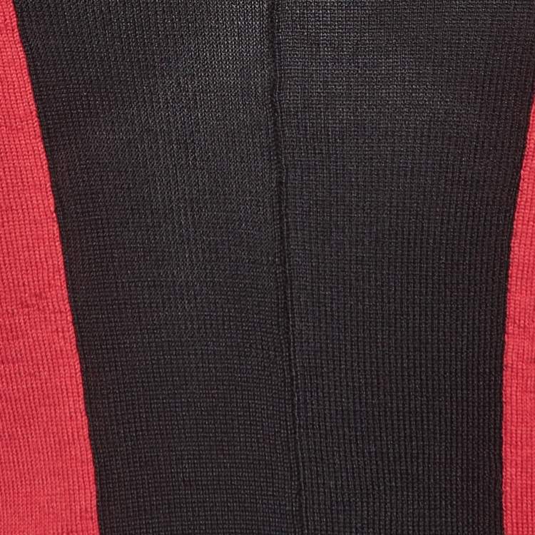 Pre Owned Givenchy Red/Black Jersey Colorblock Sweatshirt S