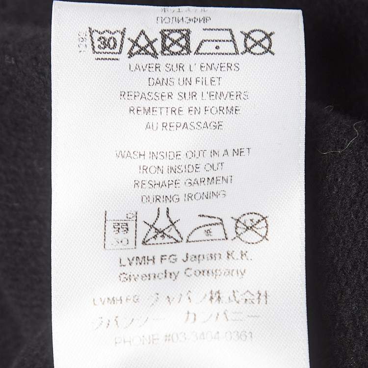 Pre Owned Givenchy Black Printed Cotton Knit Oversized Hoodie M
