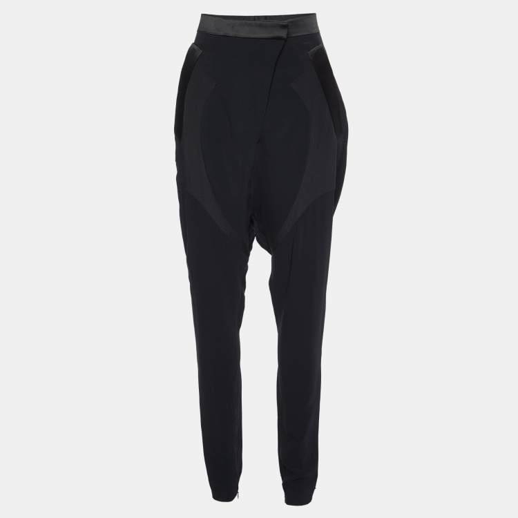 Pre Owned Givenchy Black Crepe Loose Fit Trousers M