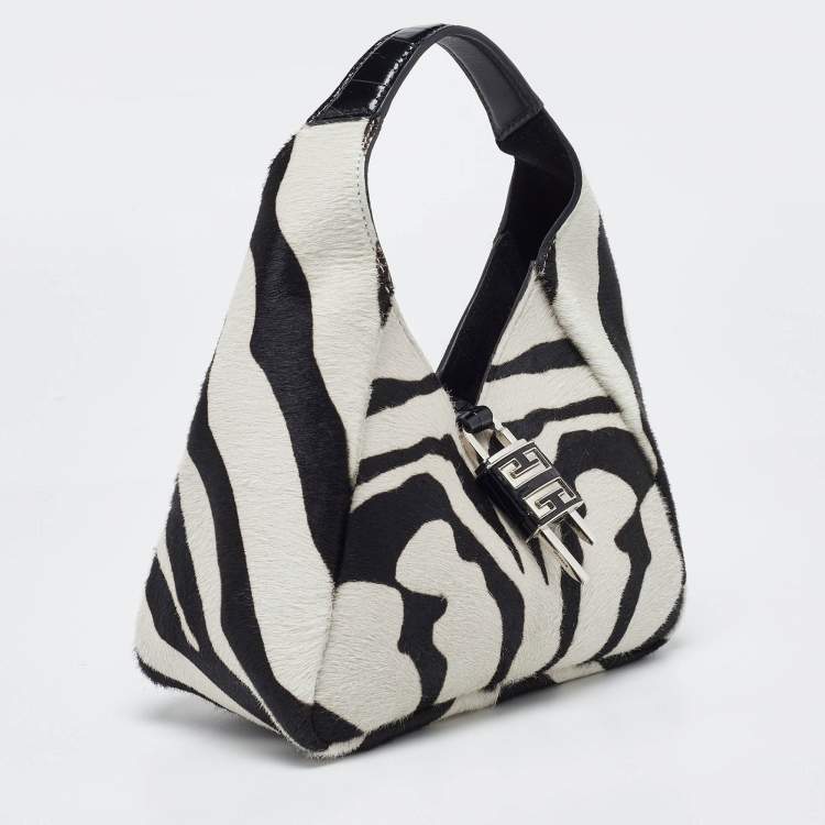 Pre Owned Givenchy White/Black Zebra Calfhair and Leather Bag
