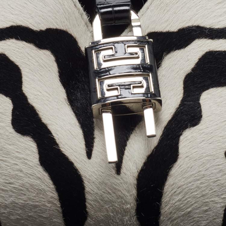 Pre Owned Givenchy White/Black Zebra Calfhair and Leather Bag