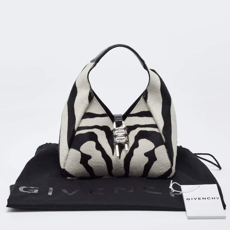 Pre Owned Givenchy White/Black Zebra Calfhair and Leather Bag