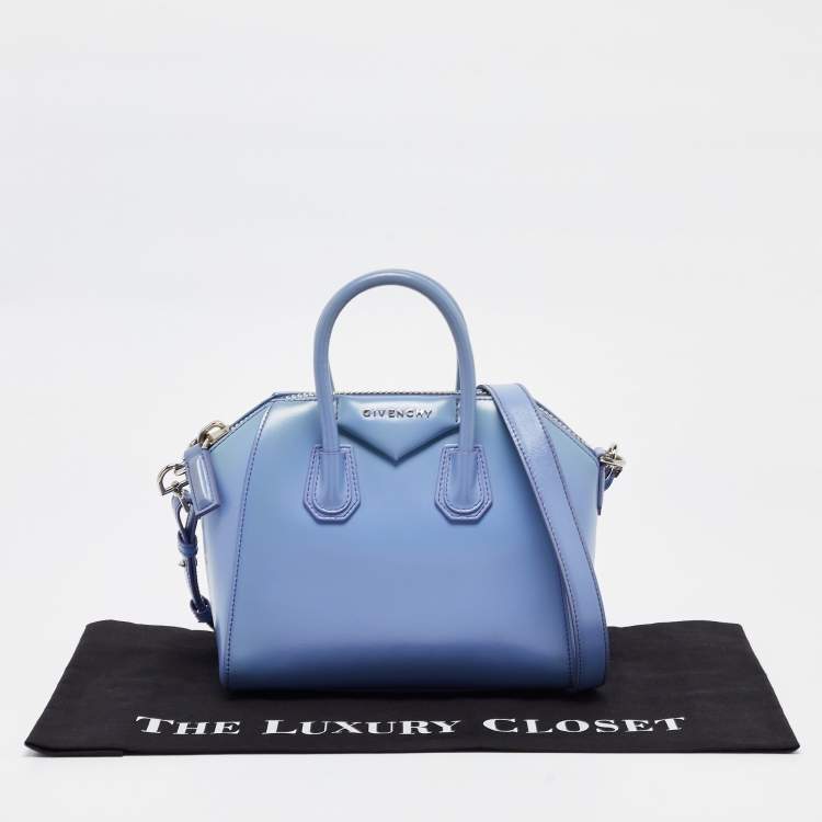 Pre Owned Givenchy Lavender Leather Mini Antigona Satchel