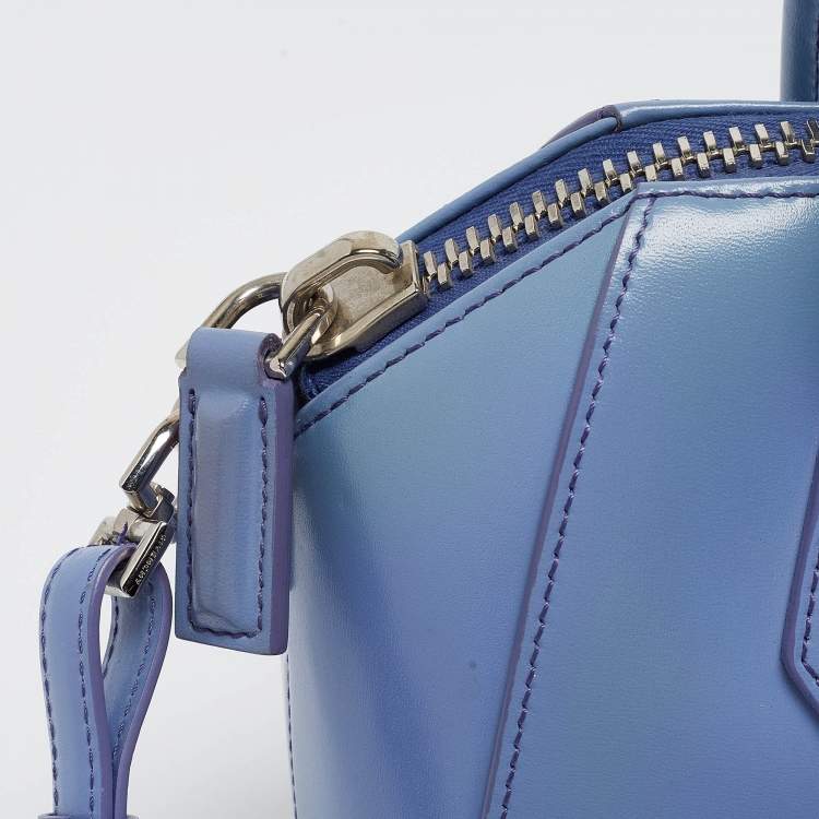 Pre Owned Givenchy Lavender Leather Mini Antigona Satchel