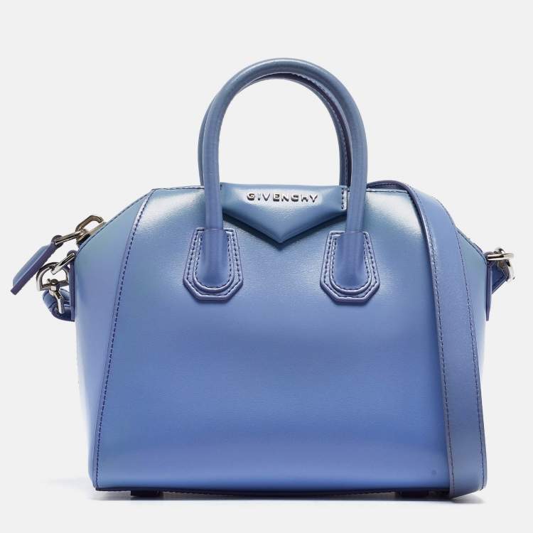Pre Owned Givenchy Lavender Leather Mini Antigona Satchel