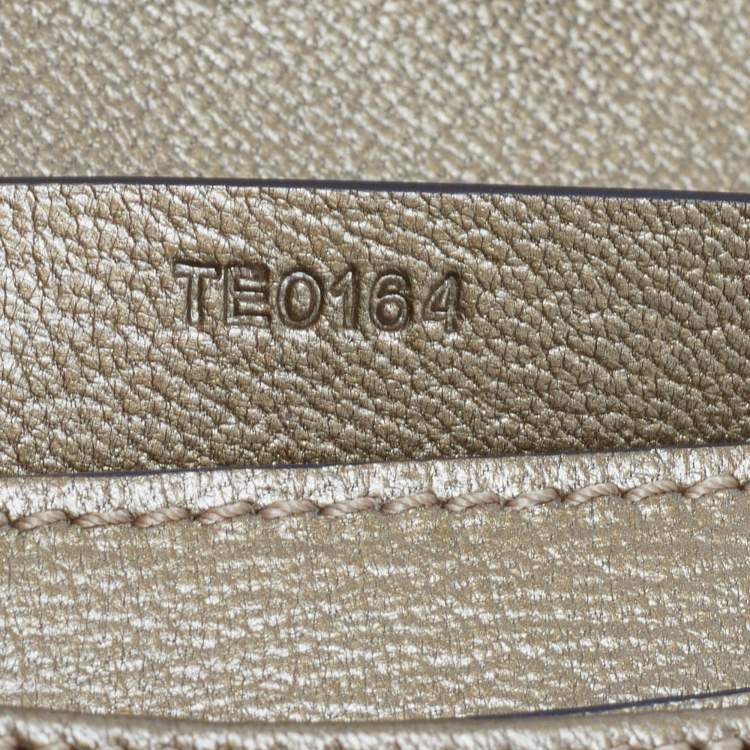 Pre Owned Givenchy Gold Leather Medium Antigona Envelope Clutch