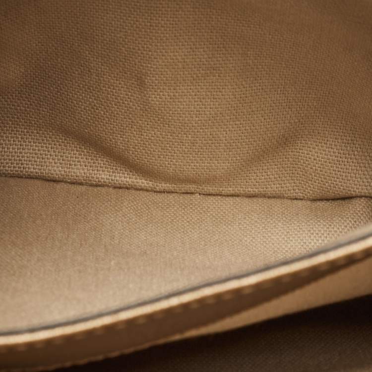 Pre Owned Givenchy Gold Leather Medium Antigona Envelope Clutch
