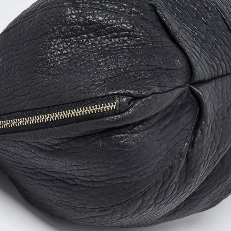 Pre Owned Givenchy Black Soft Leather Side Zip Hobo