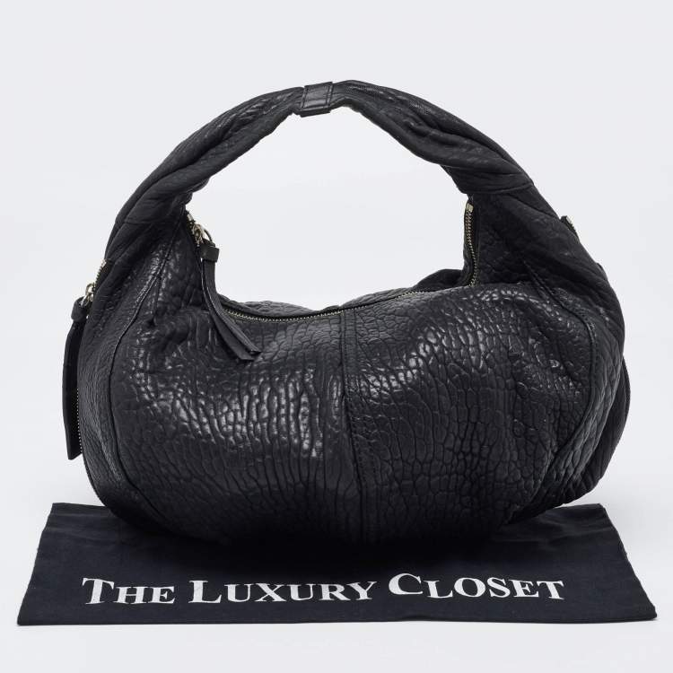 Pre Owned Givenchy Black Soft Leather Side Zip Hobo