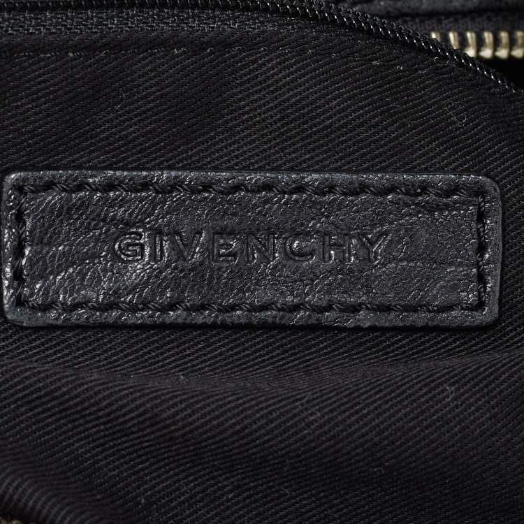 Pre Owned Givenchy Black Soft Leather Side Zip Hobo