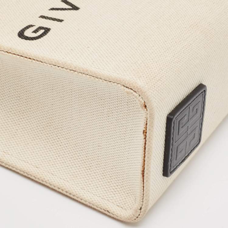 Pre Owned Givenchy Beige/Black Canvas Mini G Tote  