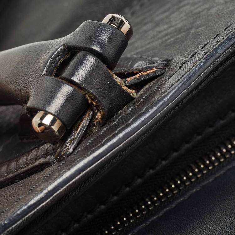 Pre Owned Givenchy Black Leather Zip Dome Satchel
