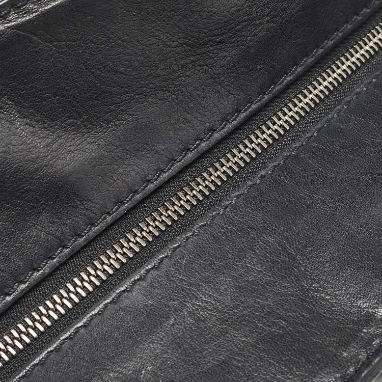 Pre Owned Givenchy Black Leather Zip Dome Satchel