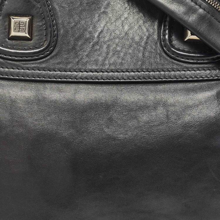 Pre Owned Givenchy Black Leather Zip Dome Satchel