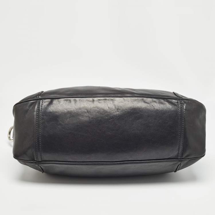 Pre Owned Givenchy Black Leather Zip Dome Satchel